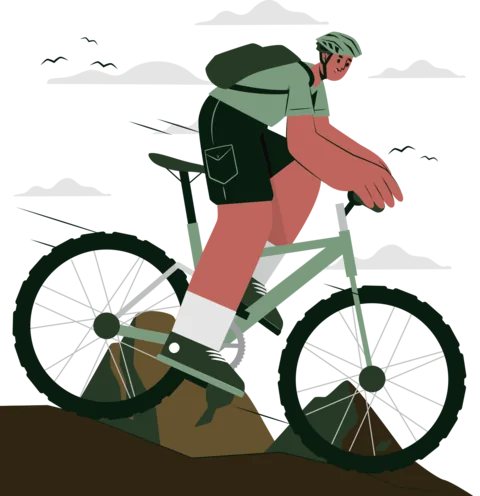 Ciclista de Ruta Vida subiendo una montaña